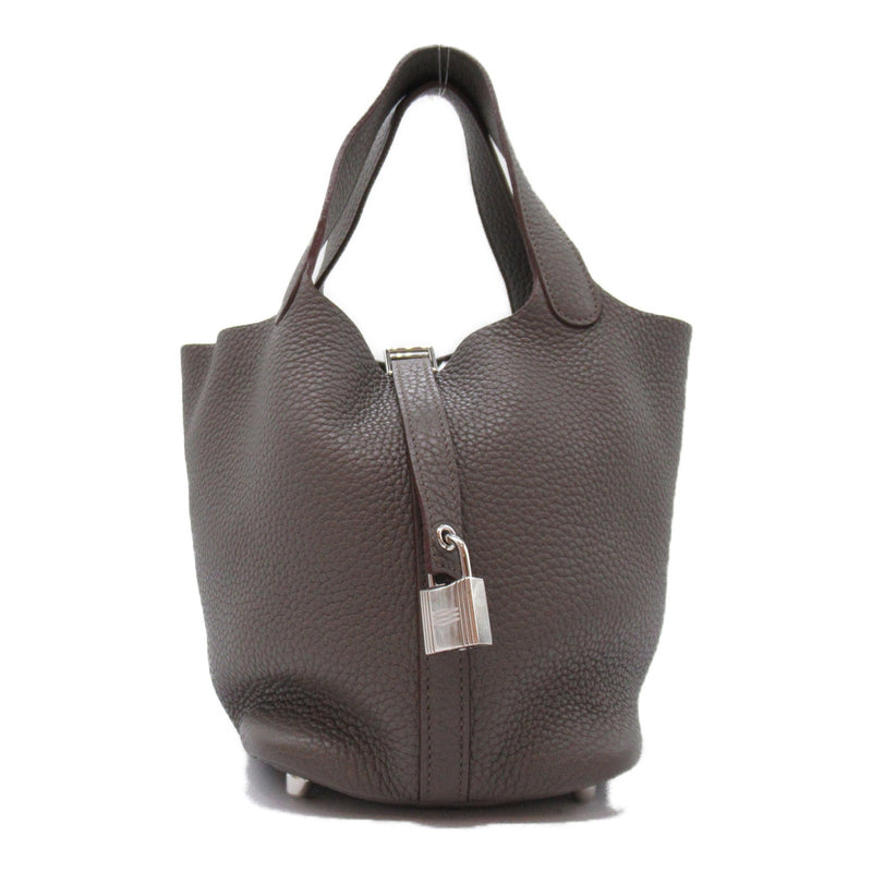 HERMES Picotin Lock PM Taupe Gray Taupe Taurillon Clemence Calfskin (cowhide)