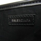 Balenciaga Navy Cabas S 339933 Women's Canvas,Leather Handbag Black,Off-white