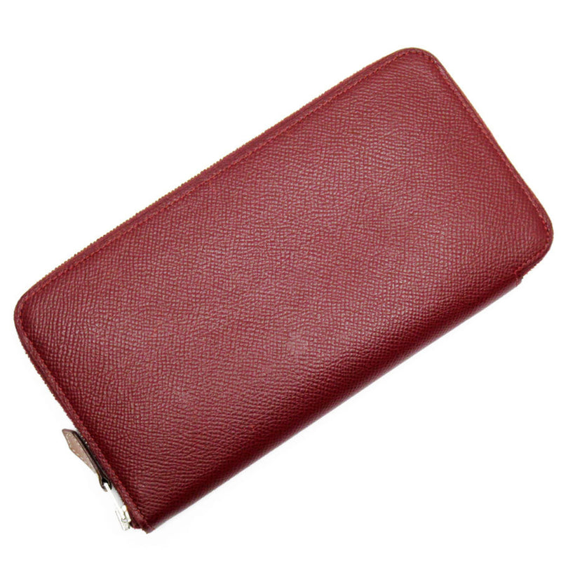 Hermes HERMES Round Long Wallet Azap Silk In Leather Burgundy Multicolor Women's w0281a