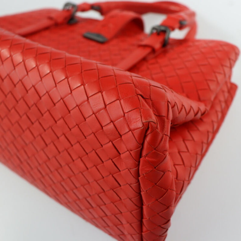 BOTTEGA VENETA Bottega Veneta Small Rome Bag Intrecciato Handbag 337303 Calf Leather Red 2WAY Shoulder Tote