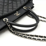 CHANEL Coco Mark Matelasse Portobello Tote Bag Chain Shoulder Leather Black