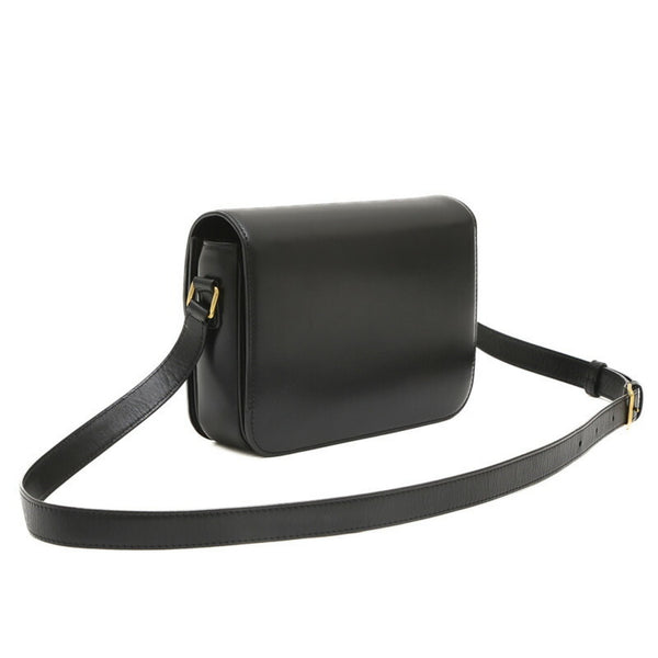 Celine Classic Triomphe Shoulder Bag in Calfskin Black 187363