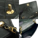 CHANEL Shoulder Bag Matelasse Lambskin Olive Green Single Flap