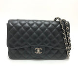 Chanel A28600 Double Chain Crossbody Bag Shoulder Bag Black SVHardware