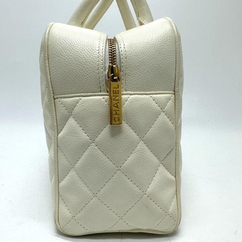 Chanel CC Mark Quilted Matelasse Bag Hand Bag White