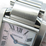 CARTIER Tank Francaise SM Watch Stainless Steel Ladies Pink Shell W51028Q3