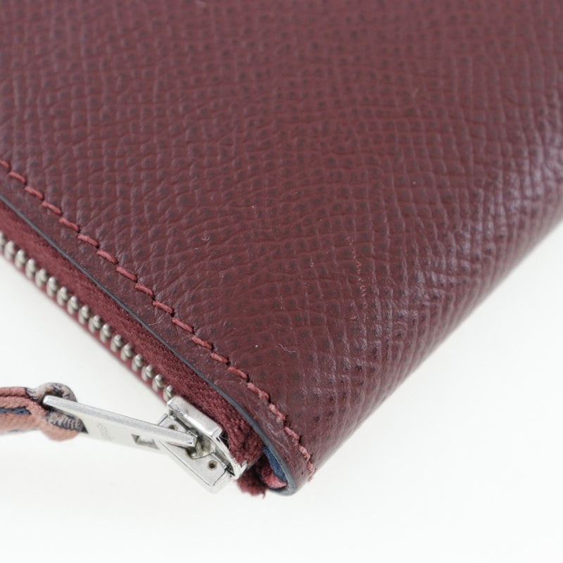 Hermes HERMES Azap Silk In Long Wallet Veau Epsom Wine Red T Women's