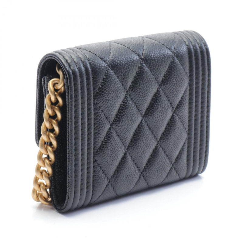 CHANEL Boy Chanel Shoulder Bag Caviar Skin Women's Black