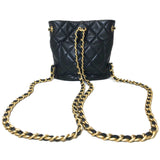 CHANEL Rucksack Backpack Small Matelasse Quilted Leather Black Women's AS3947