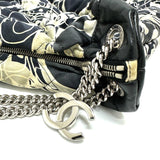 Chanel Quilted Bag Double Chain Chain Bag Shoulder Bag Black x White SilverHardware