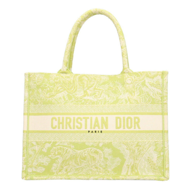 Christian Dior Book Tote Medium Bag Canvas Green Women's