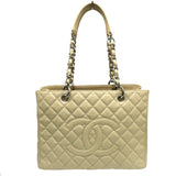 CHANEL Matelasse Chain Tote GST Shoulder Bag G50995 Caviar Skin Beige Ladies 1