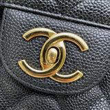 Chanel Chain Shoulder Bag Matelasse 34 Coco Mark Double Flap A58601 Deca Black