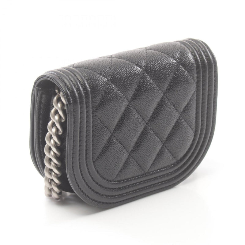 CHANEL Boy Chanel Matelasse Shoulder Bag Caviar Skin (Grained Calf) Women's Black AP3175