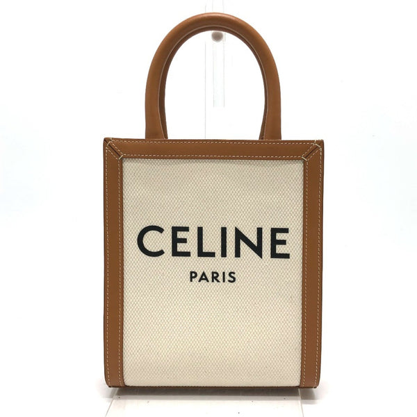 CELINE logo Bag 2WAY Shoulder Bag Beige