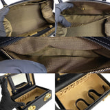 FENDI Logo Metal Fittings Epi Leather Genuine 2way Handbag Vanity Bag Makeup Box Shoulder Black 25747