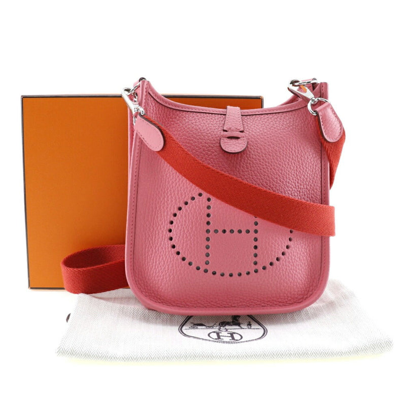 HERMES Evelyne TPM Shoulder Bag Amazon Taurillon Clemence Rose Azalea Made in France 2020 Pink/Red Y Crossbody Snap Button EvelyneTPM Women's