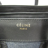 Celine Luggage Micro Shopper 167793 Women's Leather,Denim Handbag Black,Navy