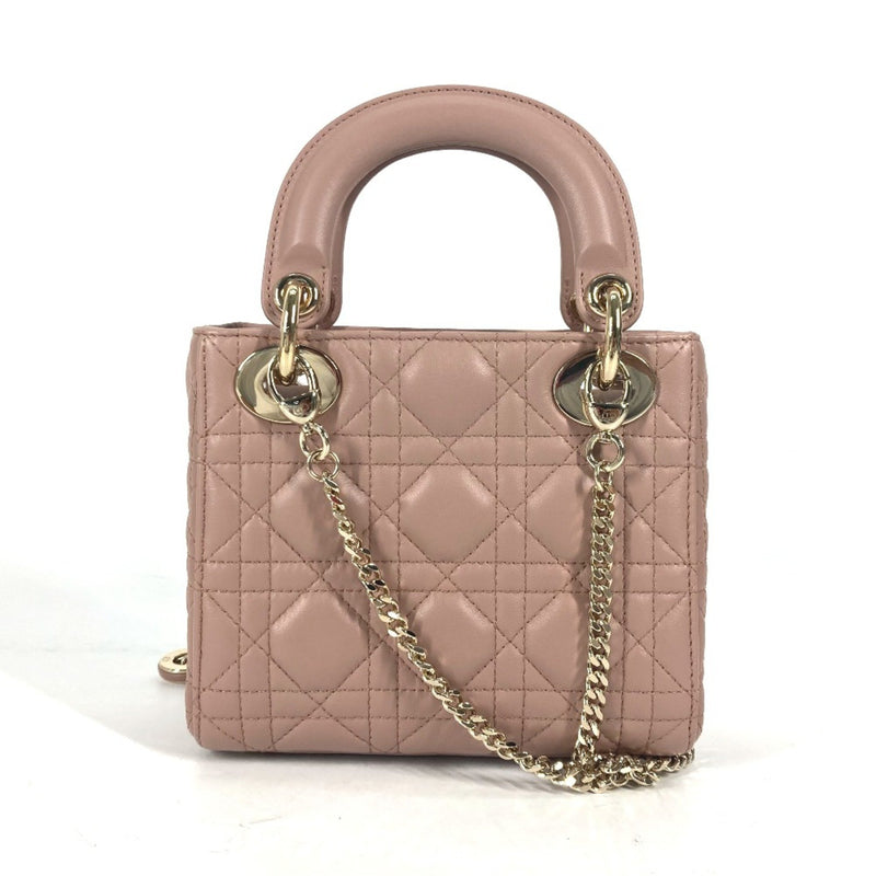 CHRISTIAN DIOR M0505ONGE_M50P Lady CHRISTIAN DIOR Cannage Chain Shoulder Bag Crossbody Bag Hand Bag Pink BeigeBased