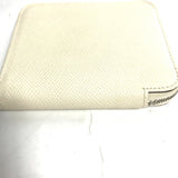 Hermes Silk-In Coin Compartment Compact Wallet Zip Around coin purse Nata White