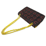 Chanel Ladies Shoulder Bag Harako Brown x Red/Yellow