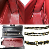 CHANEL Chanel matelasse double chain shoulder bag calfskin black