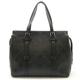 GUCCI GG embossed tote bag shoulder leather black 625774