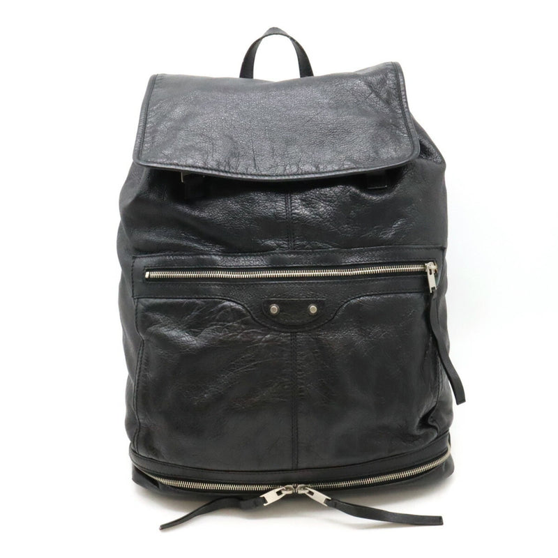 BALENCIAGA Traveler Backpack Leather Black 340138