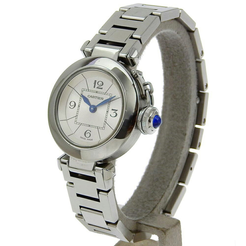 Cartier Miss Pacha Watch 2973 W3140007 Stainless Steel Quartz Analog Display Silver Dial Mispacha Ladies