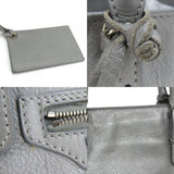 Balenciaga Paper Handbag 357333 Leather Silver Shoulder Women's BALENCIAGA