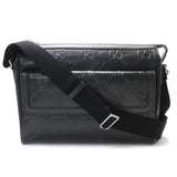 GUCCI GG Embossed Messenger Shoulder Bag Black 658565 Men's