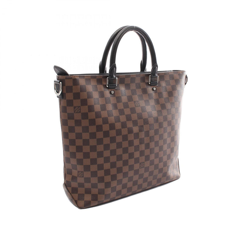 Louis Vuitton Jake Damier Ebene Tote Bag, Coated Canvas, Leather, Men's, Brown, N41559