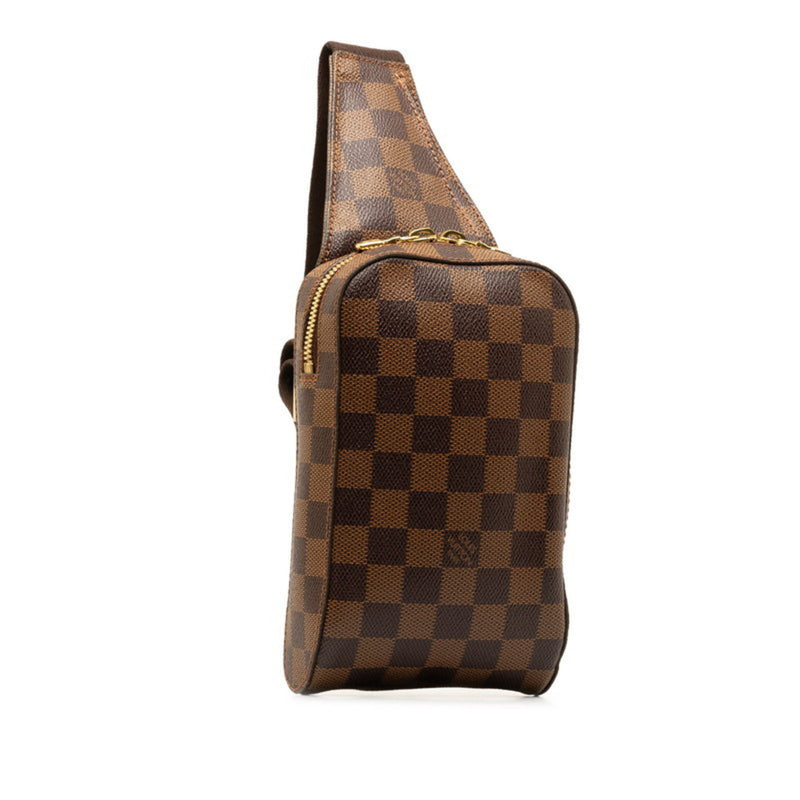 Louis Vuitton Damier Geronimos Body Bag Waist N51994 Brown PVC Leather Men's LOUIS VUITTON