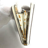 Hermes Silk-In Coin Compartment Compact Wallet Zip Around coin purse Nata White