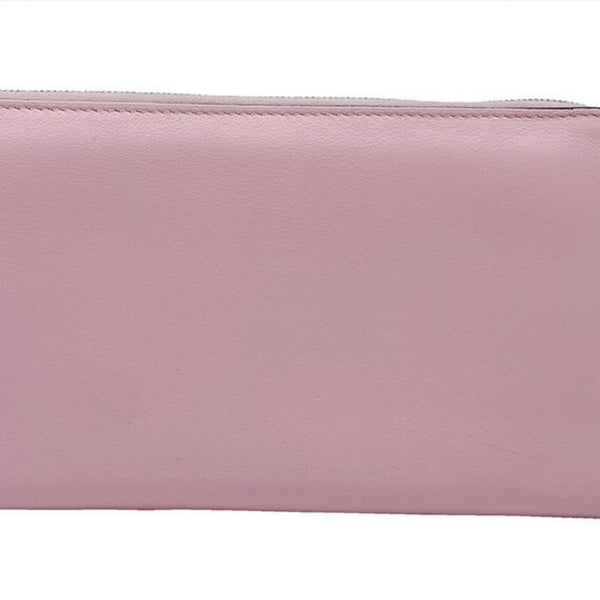 HERMES Azap Long All Leather Swift Rose Sakura T Stamp 2015 Wallet Women's Unisex