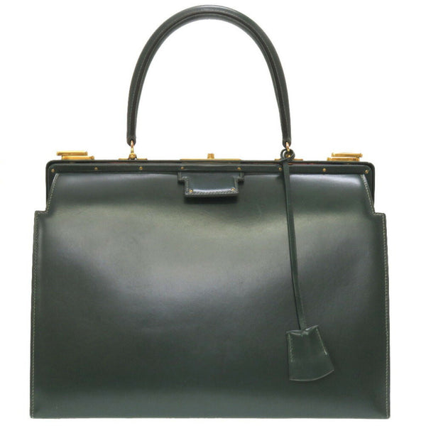 hermes doctor's bag box calf veil handbag green