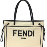 Fendi 8BH379 bag large Tote Bag Gresso Natural Beige & Black Beige x Black