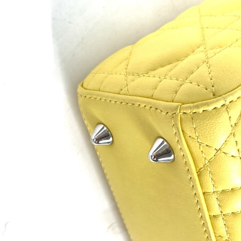 CHRISTIAN DIOR M0532PCAL LADY CHRISTIAN DIOR LADYDIOR 2WAY Hand Bag Star Shoulder Bag Hand Bag yellow