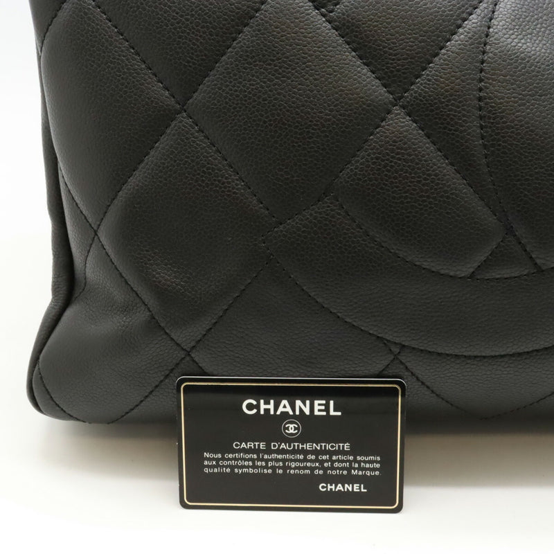 CHANEL Chanel Matelasse Coco Mark Tote Bag Large Caviar Skin Leather Black 6886