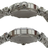 Cartier Pasha C Big Date Automatic Watch for Boys AT Stainless Steel SS W31058M7 Silver Pink Round Polished