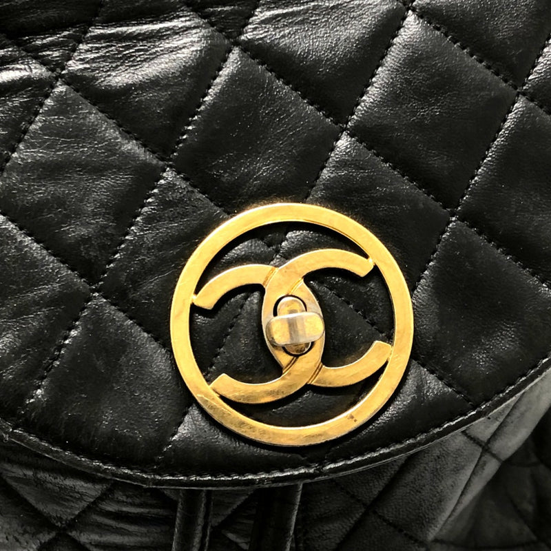 Chanel Matelasse backpack flap Backpack Black GoldHardware