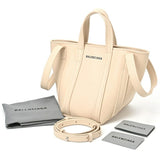 BALENCIAGA Everyday 2.0 XS North South Shoulder Tote 672793 Kataoshi Leather Beige E-156421