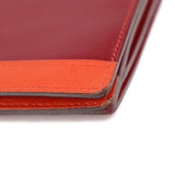 HERMES Hermes Camaille Long Wallet Box Calf Bordeaux Orange Bicolor C Engraved