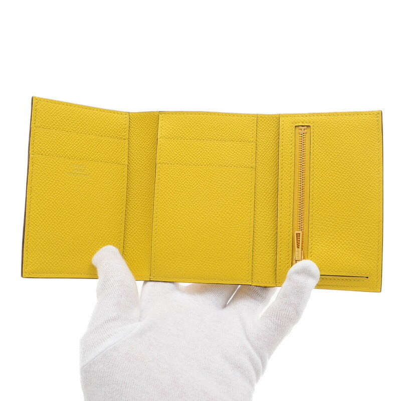 Hermes Bearn Combination Tri-fold Wallet Epson Jaunes Naples B Stamp