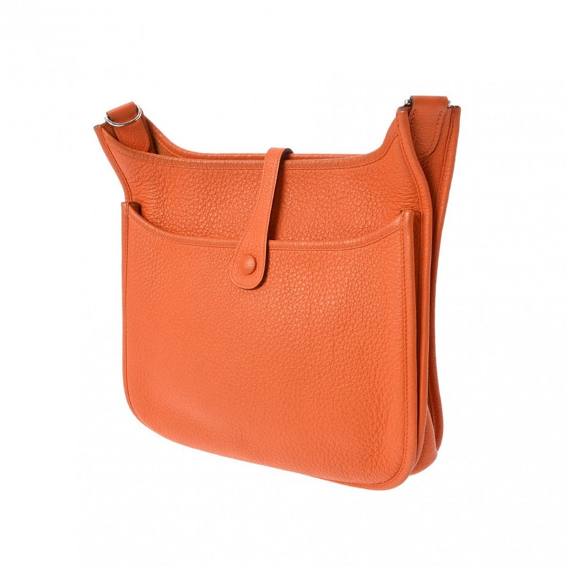 HERMES Evelyn 3 PM Orange Palladium Hardware M Stamp (around 2009) Unisex Taurillon Clemence Shoulder Bag