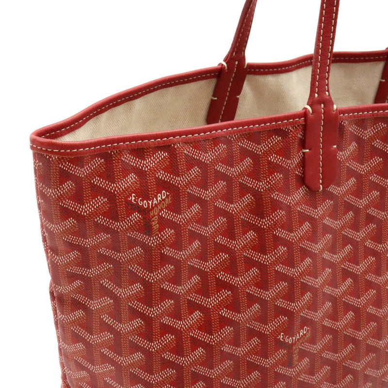 GOYARD Saint Louis PM Tote Bag Shoulder Coated Canvas Leather Red White