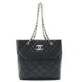 CHANEL Chanel Matelasse Coco Mark Chain Tote Bag Shoulder Leather Black