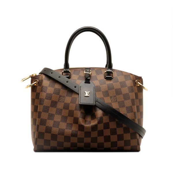 Louis Vuitton Damier Ebene Odeon PM Handbag Shoulder Bag N45282 Brown PVC Leather Women's LOUIS VUITTON