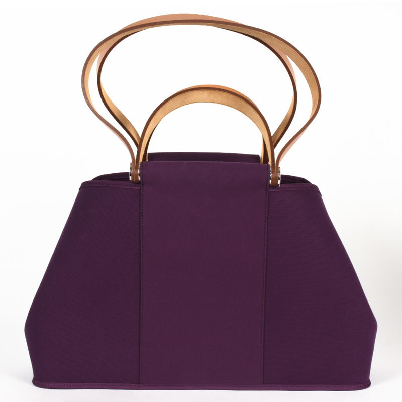 Hermes HERMES Cabag Elan Handbag Toile Officier Leather □P (manufactured in 2012) engraved Purple bicolor