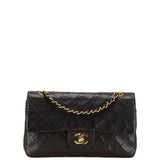 Chanel Matelasse 23 Coco Mark Double Flap Chain Shoulder Bag Black Leather Women's CHANEL